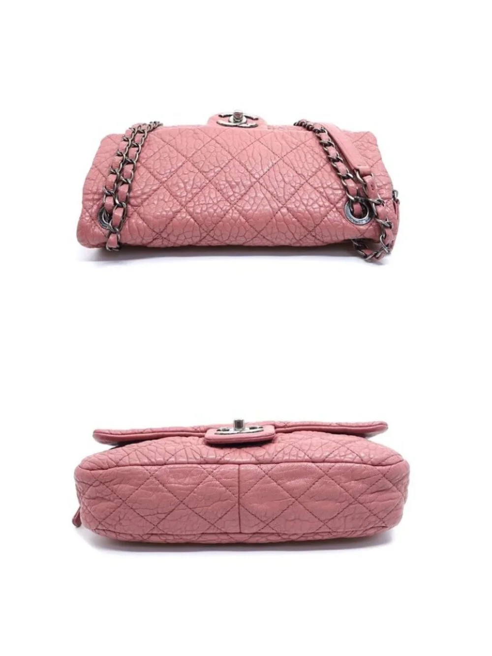 Chanel Double Chain Shoulder Bag Quilted Leather - Picture 3 of 9